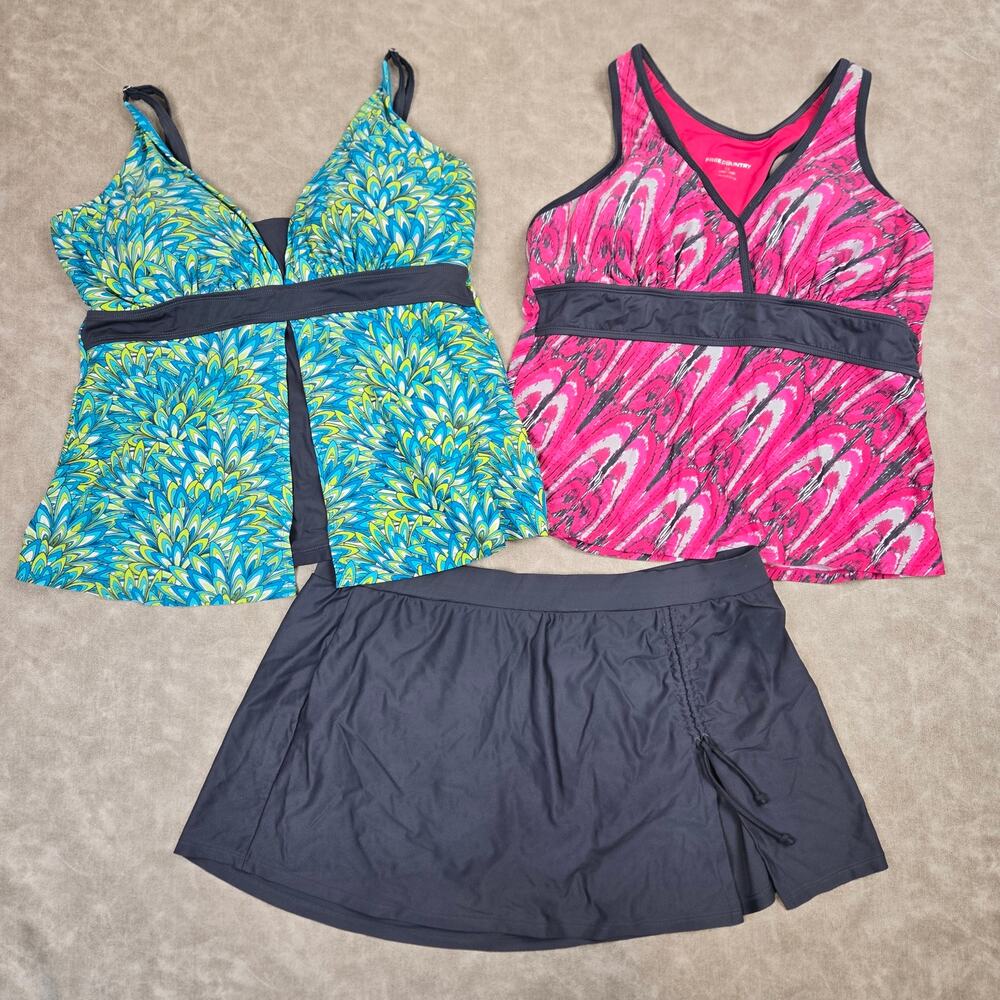 Free Country 1X Swimwear Bundle Tankinis & Skirt Plus Swim Swimsuit